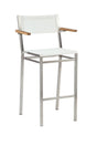Barlow Tyrie Equinox High Dining Fauteuil haut de bar inox Toile Pearl 