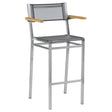 Barlow Tyrie Equinox High Dining Fauteuil haut de bar inox Toile Platinum 