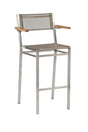 Barlow Tyrie Equinox High Dining Fauteuil haut de bar inox Toile Titanium 