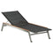 Barlow Tyrie Equinox Occasional Chaise longue inox brossé Finition Teck - Toile Charcoal 