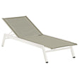 Barlow Tyrie Equinox Occasional Chaise longue inox laqué Armature Artic White - Toile Seagull Sunbrella® 