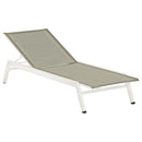 Barlow Tyrie Equinox Occasional Chaise longue inox laqué Armature Artic White - Toile Seagull Sunbrella® 