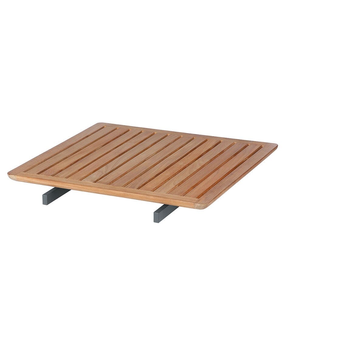 Barlow Tyrie Layout Deep Seating Bridging Table 80 (88x82cm) Plateau Teck à accrocher entre 2 modules Armature Forge Grey 