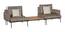 Barlow Tyrie Layout Deep Seating Companion Set - with Low Arms (two 1LYMB1 with low arms et bridging table 2LYB08) - avec coussins 