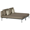 Barlow Tyrie Layout Deep Seating Double Chaise longue - Double seats with single backs - avec coussins 