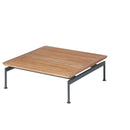Barlow Tyrie Layout Deep Seating Low Table 80 - Table basse 82x82cm H:29cm Plateau Teck Armature Forge Grey 