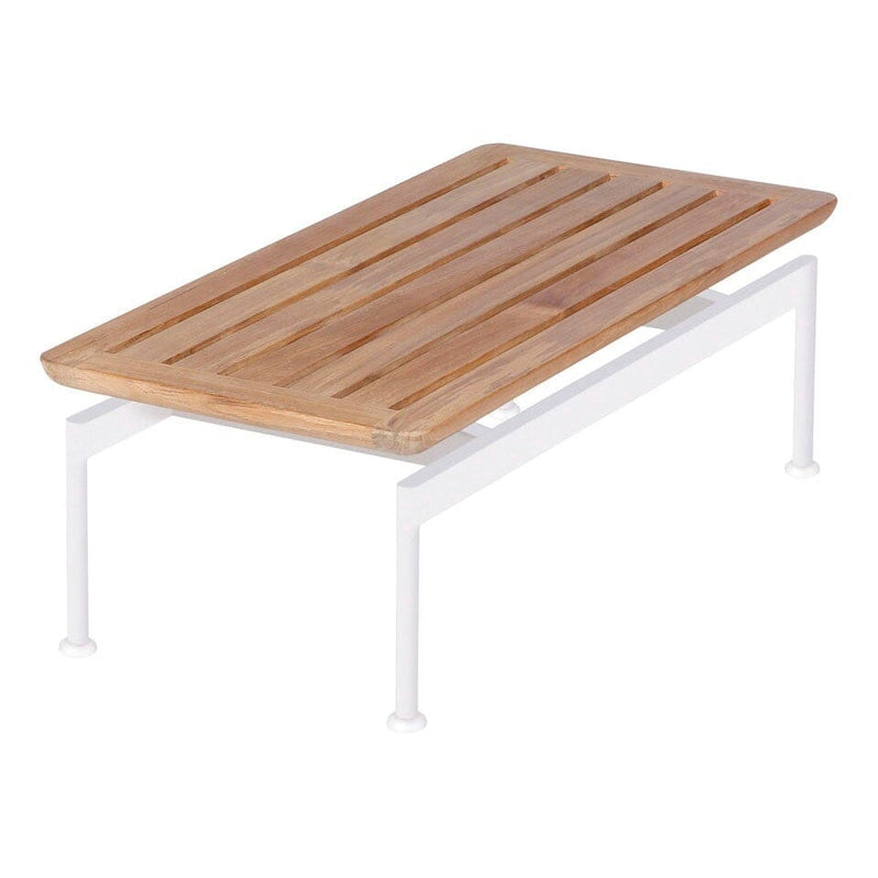 Barlow Tyrie Layout Deep Seating Narrow Low Table 80 - Table basse 82x40cm H:29cm Plateau Teck Armature Artic White 