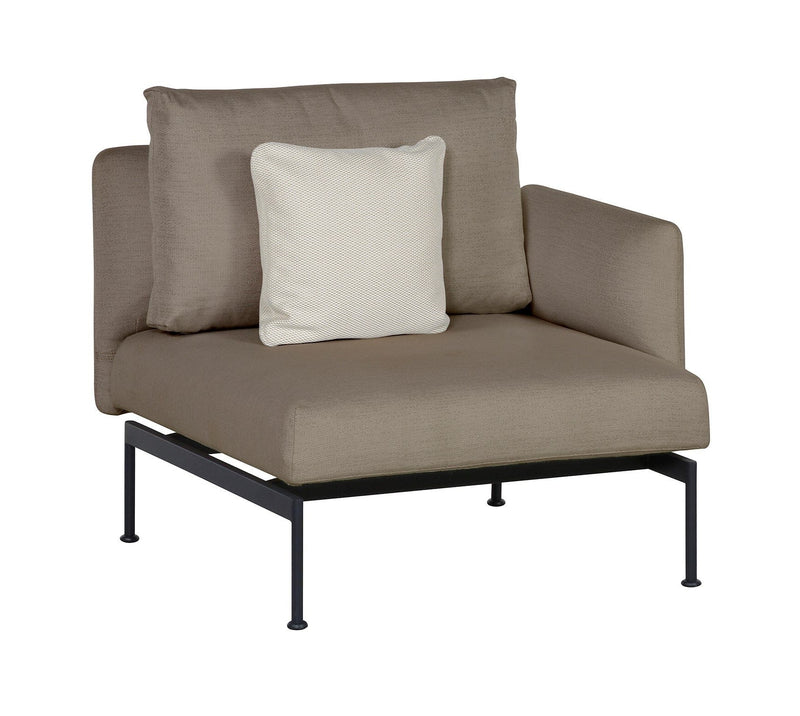 Barlow Tyrie Layout Deep Seating Single Seat - One Arm - avec coussins 