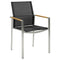 Barlow Tyrie Mercury Dining Fauteuil repas inox brossé Accoudoirs Teck Accoudoirs Teck - Toile Charcoal 