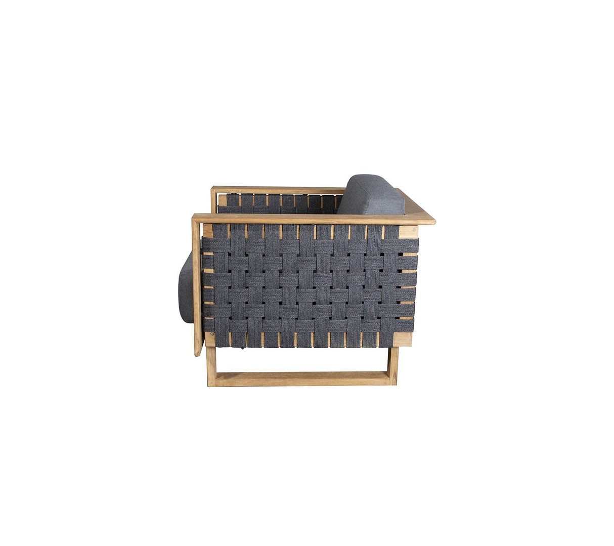 Cane-line Angle Fauteuil Club Lounge avec armature en teck, coussins inclus (54010) 