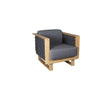 Cane-line Angle Fauteuil Club Lounge avec armature en teck, coussins inclus (54010) Dark grey (Cordes Cane-line Soft Rope) Grey Cane-line AirTouch 