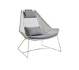 Cane-line Breeze Fauteuil Lounge Haut dossier, coussins en sus (5469) White grey (Résine tressée, Cane-line Weave) 