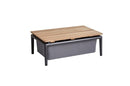 Cane-line Conic Box Table 74x52cm (5037) Grey, Cane-line Tex Teak (teck) plateau 