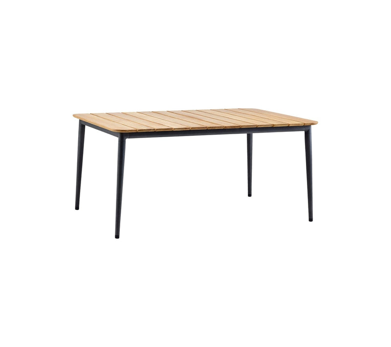 Cane-line Core Table repas 160x90cm (50127) Lava grey (Aluminium) Plateau teck 