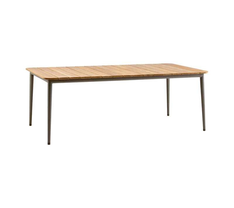 Cane-line Core Table repas 210x90cm (50128) Taupe (Aluminium) Plateau teck 