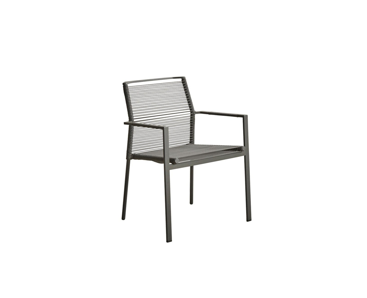 Cane-line Edge Fauteuil repas empilable (5404) Anthracite, Cane-line Rope 