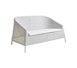 Cane-line Kingston Canapé 2 places empilable, coussin en sus (5550) White grey (Résine tressée, Cane-line Weave) 