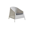Cane-line Kingston Fauteuil Club Lounge empilable, coussin en sus (5450) White grey (Résine tressée, Cane-line Weave) 
