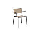 Cane-line Less French weave Fauteuil repas empilable (11430) Lava grey (Aluminium) - Natural (French weave) 