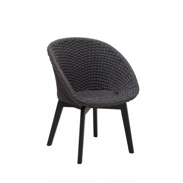 Cane-line Peacock Rope Fauteuil repas avec pieds Aluminium (5454), coussin en sus 