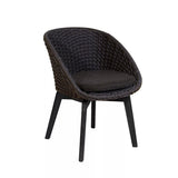 Cane-line Peacock Rope Fauteuil repas avec pieds Aluminium (5454), coussin en sus 