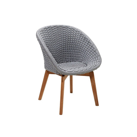 Cane-line Peacock Rope Fauteuil repas avec pieds en teck INDOOR (5454), coussin en sus 