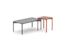 Dedon Izon Set Side Table / Table d'appoint 39x39cm, avec glass plateau en Terracotta 