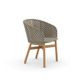 Dedon Mbrace Fauteuil repas avec Teak Base, Coussins en sus Pepper 115 