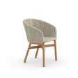 Dedon Mbrace Fauteuil repas avec Teak Base, Coussins en sus Sea Salt 135 