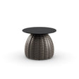 Dedon Porcini Set Side Table / Table d'appoint Ø51cm, hauteur: 40cm, Base tressée Marrone 116 