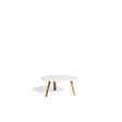 Diphano Easy-Fit Table basse Elite A ronde Ø60cm (H:28cm) Pieds teck - Plateau alu Teck Naturel + White AF08 