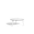 Diphano Easy-Fit Table basse Elite S ronde Ø80cm (H:36cm) Pieds alu - Plateau HPL White AF08 + White 2T90 
