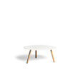 Diphano Easy-Fit Table basse Elite S ronde Ø80cm (H:36cm) Pieds teck - Plateau alu Teck Naturel + White AF08 