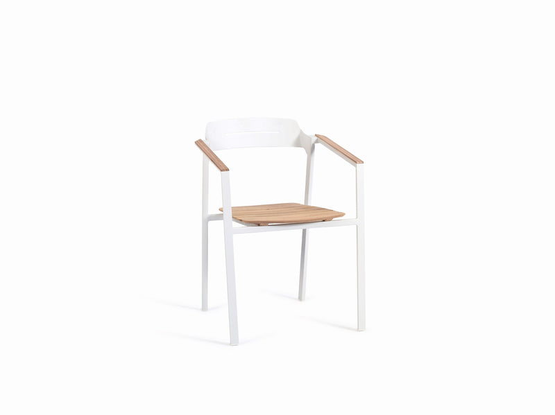 Diphano Icon Fauteuil repas White AF08 + Teck Naturel 