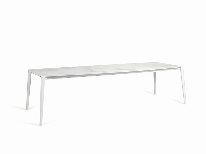 Diphano Icon Table repas 292x104cm White AF08 + Céramique Carrara White 6K03 