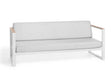 Diphano Landscape-Teak Canapé Lounge 3 places avec teck - Set de coussins inclus White AF08 + Teck Naturel + Tissu Shine C531 