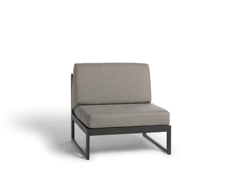 Diphano Landscape-Teak Small middle Seat avec teck - Set de coussins inclus Lava AF10 + Teck Naturel + Tissu Brown mêlé C551 