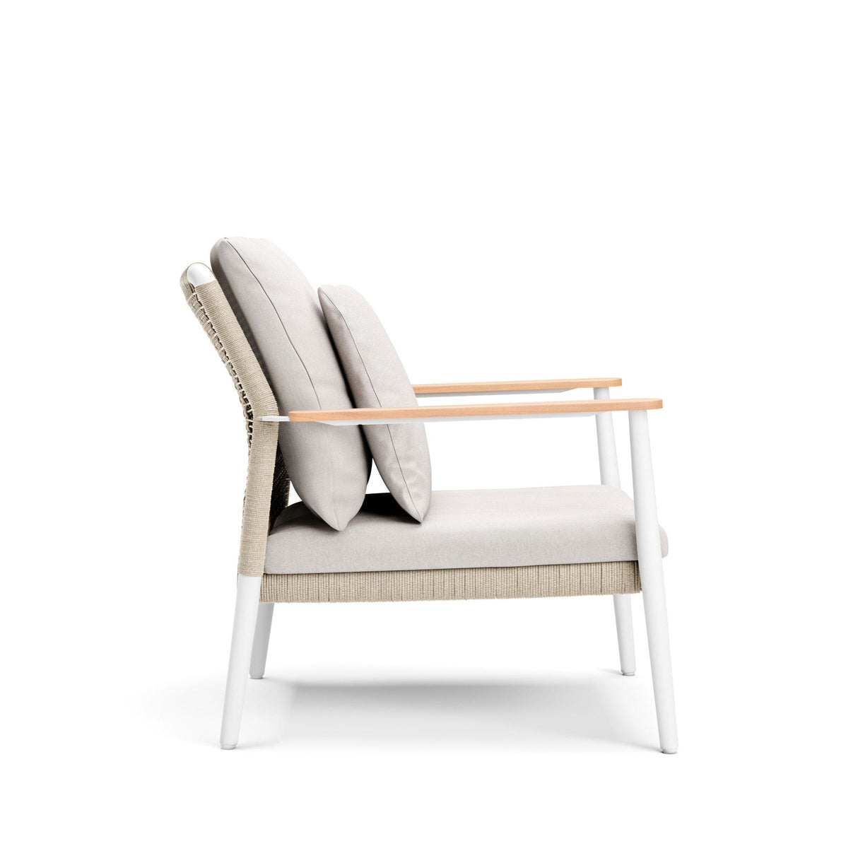 Diphano Ray Fauteuil Club Lounge avec accoudoirs en teck 