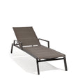 Diphano Selecta Chaise longue avec accoudoirs alu Lava AF10 + Toile simple Quartz T031 