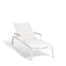 Diphano Selecta Chaise longue avec accoudoirs en teck White AF08 + Toile simple White T008 