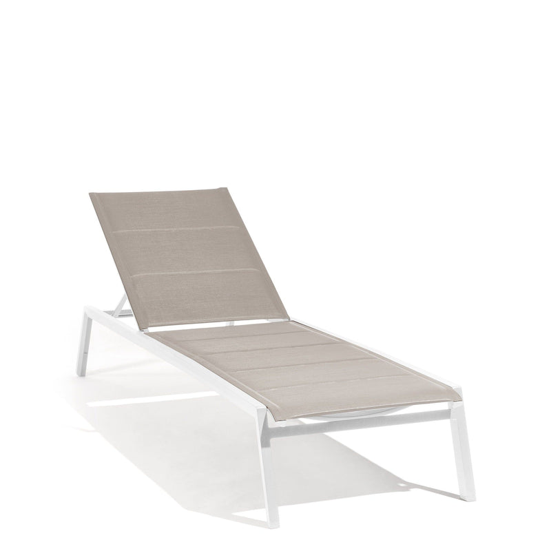 Diphano Selecta Chaise longue sans accoudoirs White AF08 + Toile simple Sand T133 