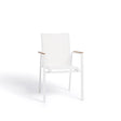 Diphano Selecta Fauteuil repas avec accoudoirs en teck White AF08 + Toile simple White T008 