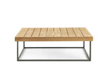 Ethimo Allaperto Mountain Tartan Table Basse Rectangulaire 70x100cm H:40cm Coffee Brown + Natural Teak 