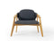 Ethimo Knit Fauteuil Lounge bas dossier Natural Teak + Rope Lava Grey 