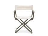 Ethimo Studio Fauteuil repas régisseur pliable Aluminium Warmgrey + Nature White 