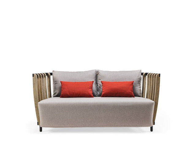 Ethimo Swing Canapé 2 places, coussins en sus Pickled Teak Sepia Black 