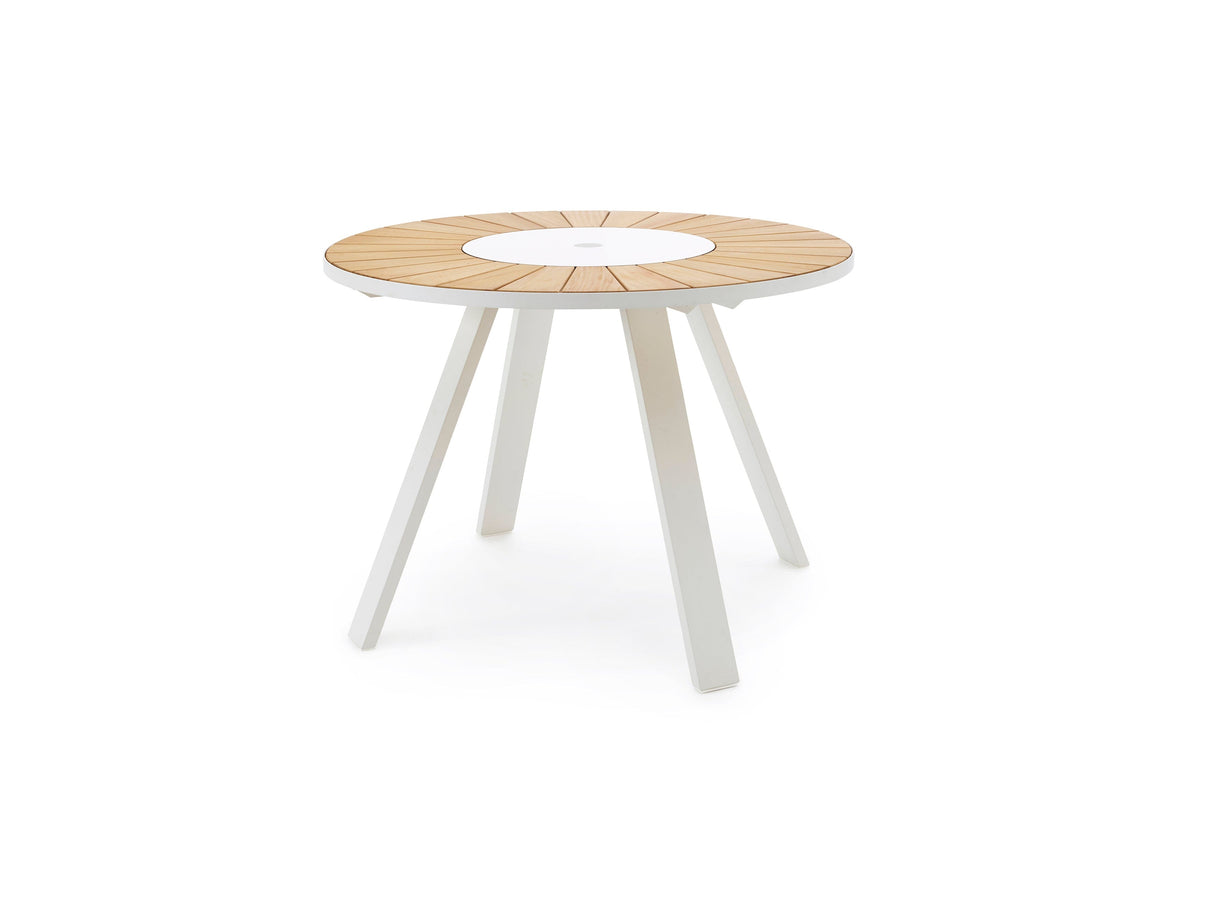 Extremis Pantagruel Table haute Ø146cm h:105cm Iroko HPL White - White 