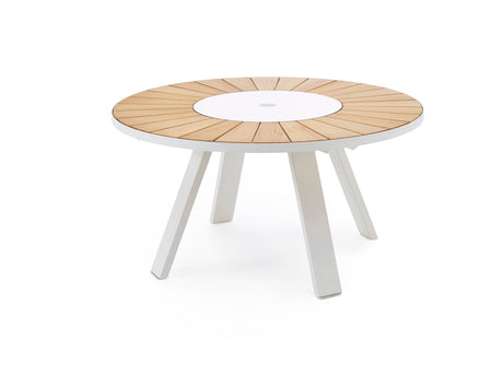 Extremis Pantagruel Table repas Ø146cm Iroko HPL White - White 