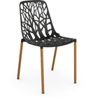 Fast Forest Iroko Chaise repas empilable Black 02 