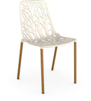 Fast Forest Iroko Chaise repas empilable Creamy White 17 